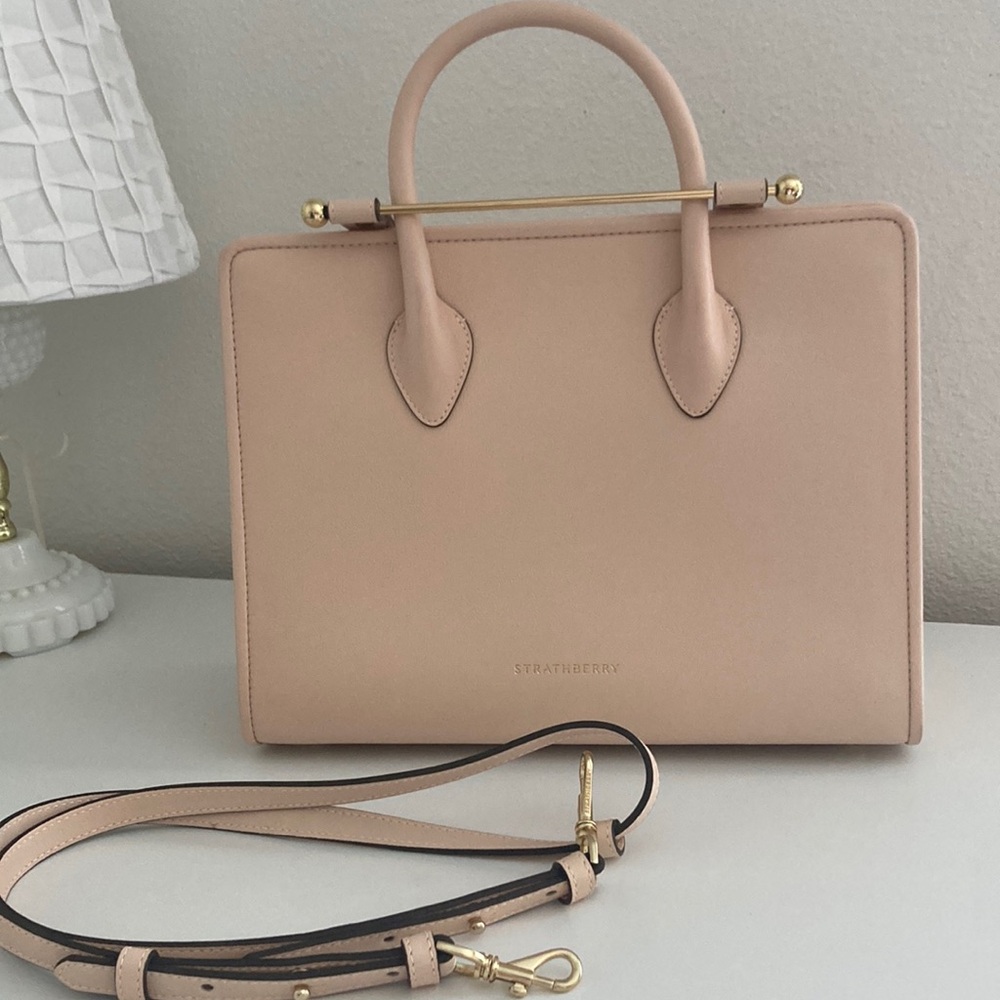 Strathberry nude Leather Handbag NWOT